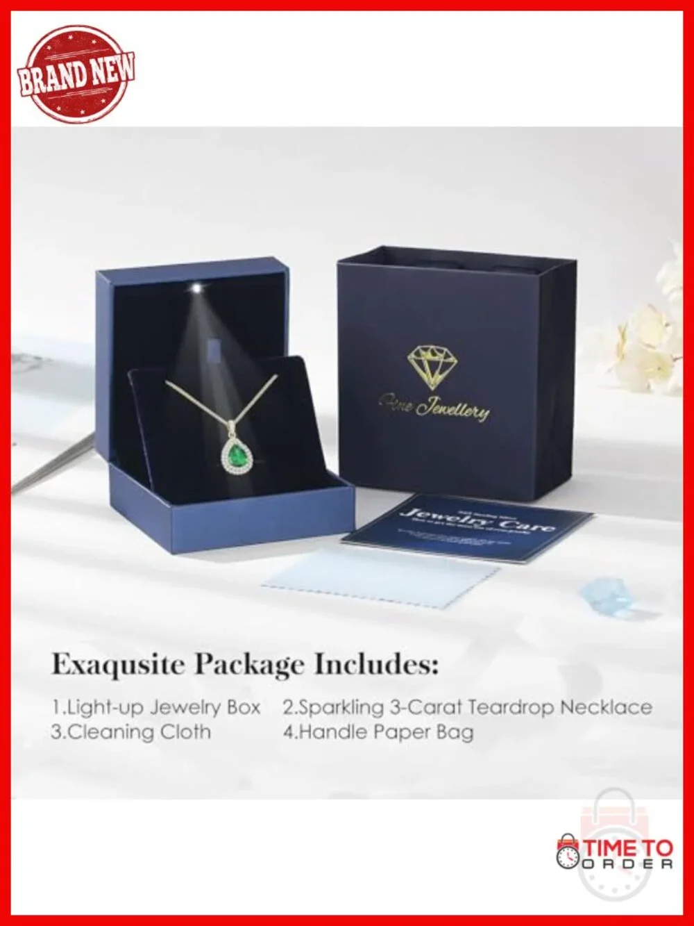 18K Gold Plated Sterling Silver Teardrop Birthstone Pendant Necklace Gift